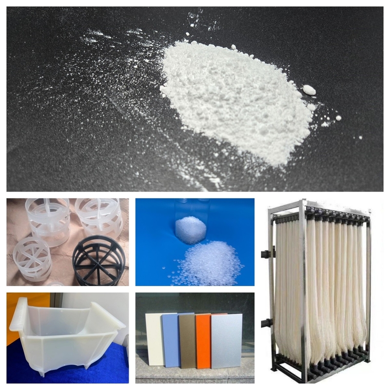 7.0-8.0 Dielectrische constante witte PVDF-pellets UV-bestendige voor spuitgevormd onderdeel